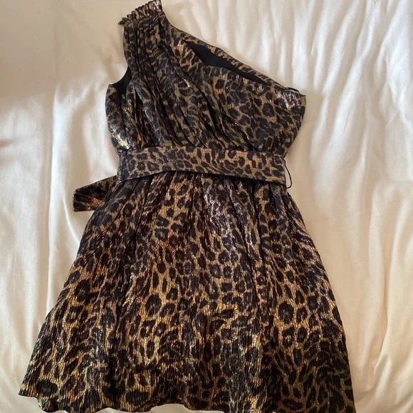Retrofete Kayla Leopard Leme Mini Dress - Picture 6 of 6